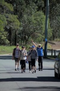 A bunch of walkers approach the 5.5km checkpoint. Photo credit: ALWS.