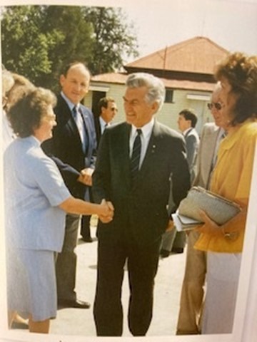 Audrey Larsen and former Prime Minister Bob Hawke