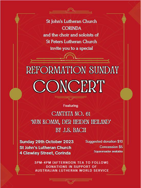 Flyer for Reformation Concert